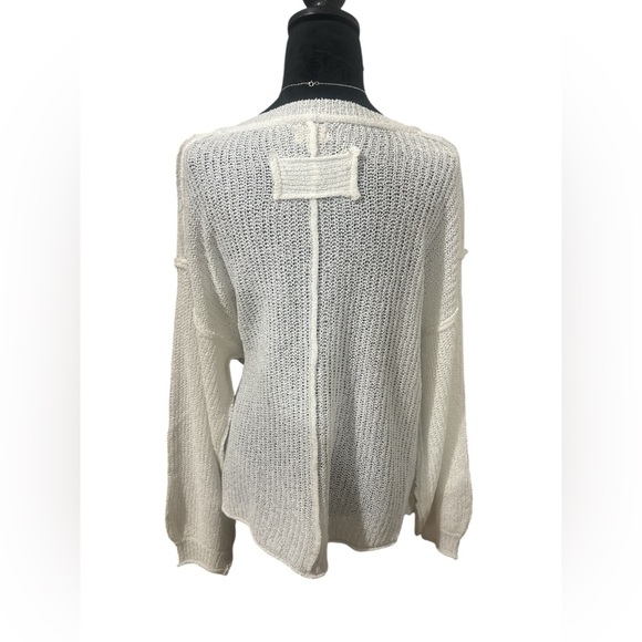POL White Cable Knit V-Neck- Sweater S Oversized Fit-NWOT - Picture 6 of 6